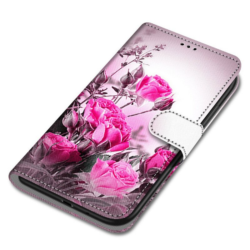 Läderfodral Xiaomi Redmi Note 9 Pro 5G Bara Blommor