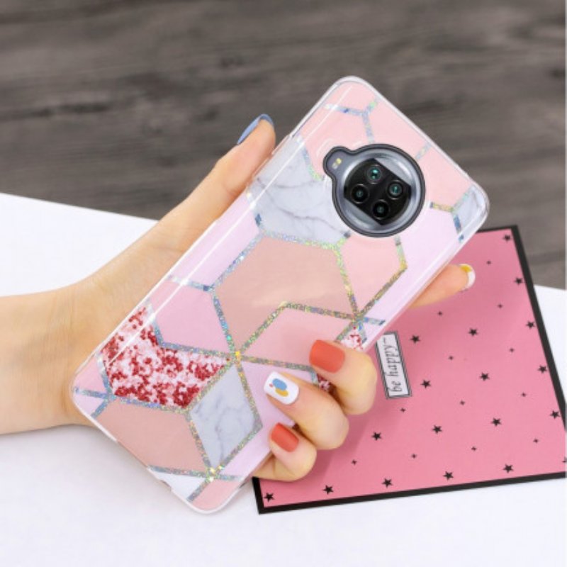 Mobilskal Xiaomi Redmi Note 9 Pro 5G Glitter Design Marmor