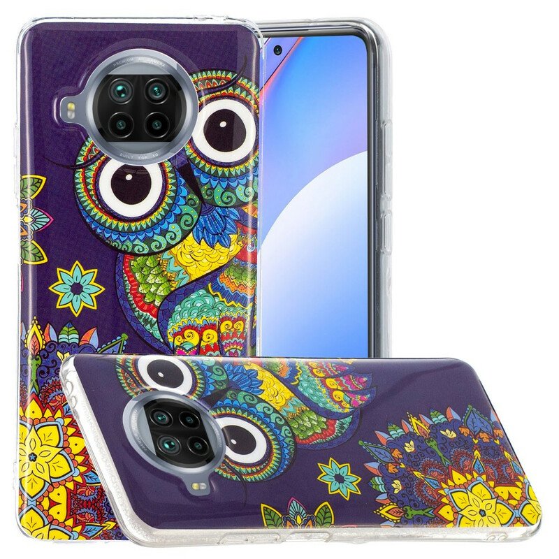 Mobilskal Xiaomi Redmi Note 9 Pro 5G Neon Mandala Uggla