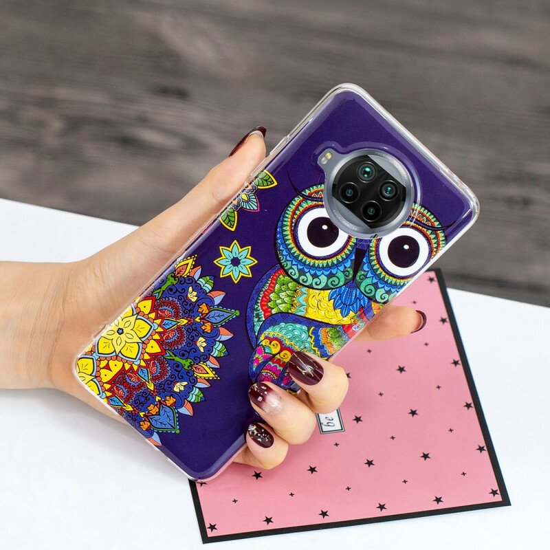 Mobilskal Xiaomi Redmi Note 9 Pro 5G Neon Mandala Uggla