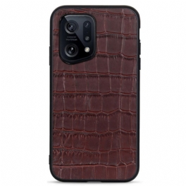 Mobilskal Oppo Find X5 Äkta Crocodile Texture Läder