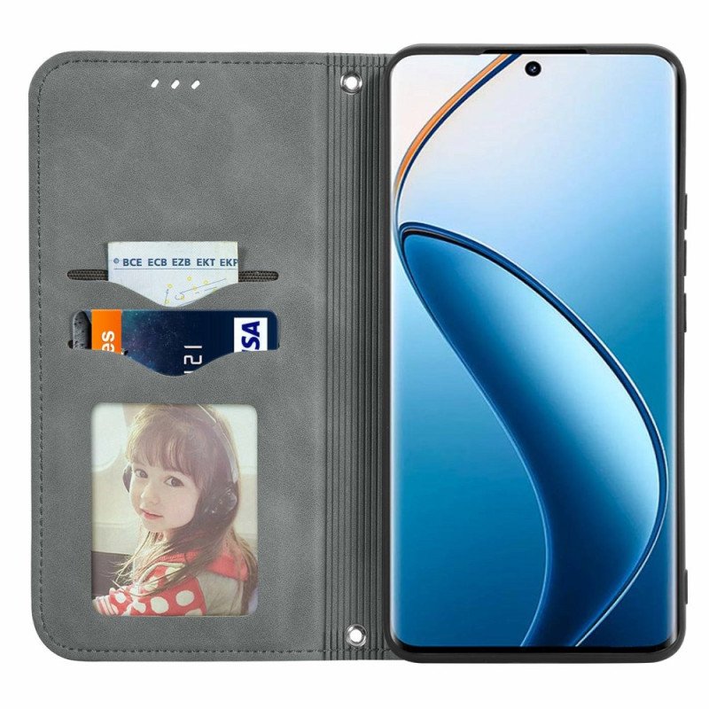 Folio-fodral Realme 12 Plus 5g Mockaeffekt