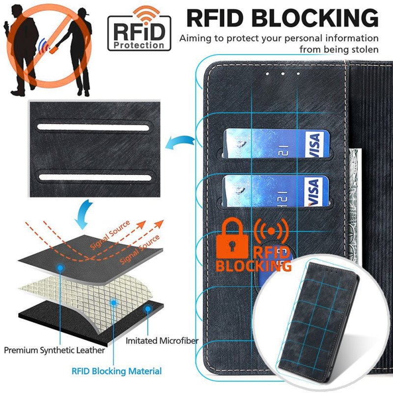 Folio-fodral Realme 12 Plus 5g Telefonfodral Mockaeffekt Rfid-blockering