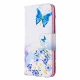 Fodral Huawei P Smart 2020 Målade Fjärilar Och Blommor