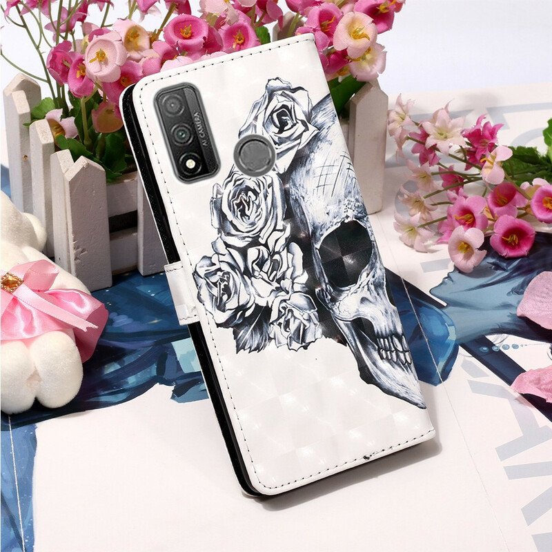 Folio-fodral Huawei P Smart 2020 Blommig Skalle