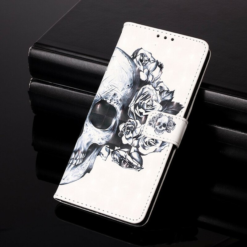 Folio-fodral Huawei P Smart 2020 Blommig Skalle