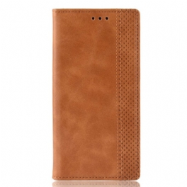 Folio-fodral Huawei P Smart 2020 Läderfodral Stiliserad Vintage Lädereffekt