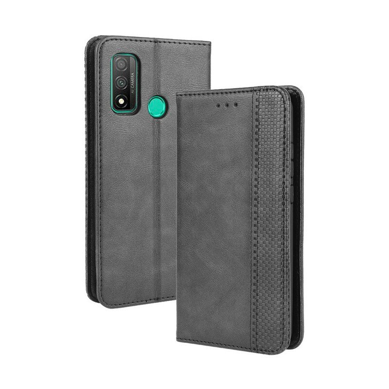 Folio-fodral Huawei P Smart 2020 Läderfodral Stiliserad Vintage Lädereffekt