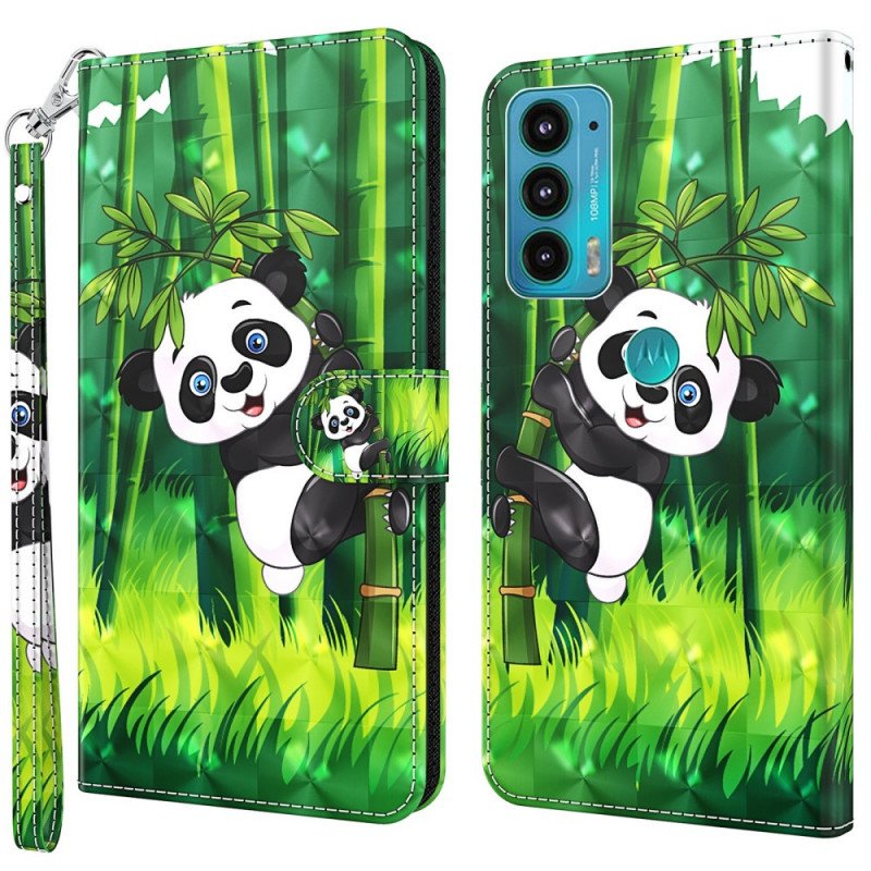 Fodral Moto E40 / E30 / E20 Panda Och Bambu