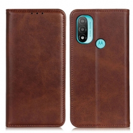 Folio-fodral Moto E40 / E30 / E20 Läderfodral Elegance Split Läder