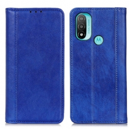 Folio-fodral Moto E40 / E30 / E20 Läderfodral Elegance Split Litchi Läder