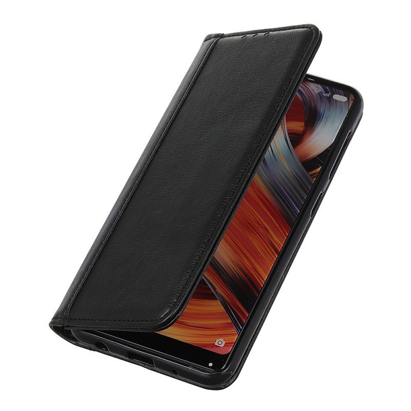 Folio-fodral Moto E40 / E30 / E20 Läderfodral Elegance Split Litchi Läder