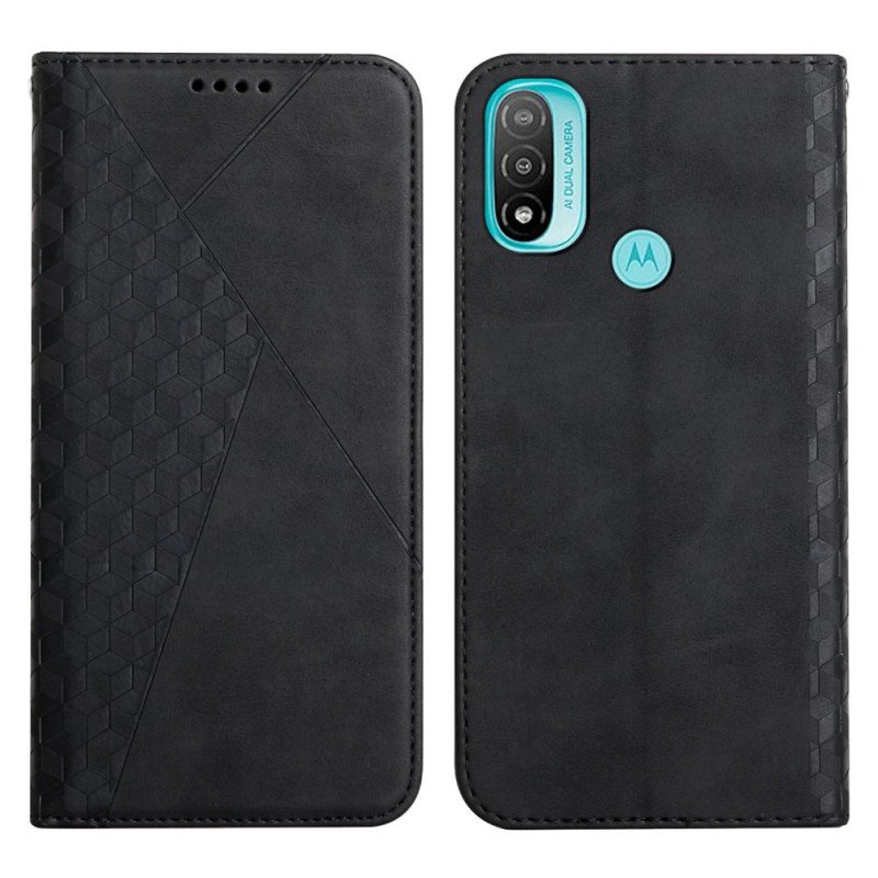 Folio-fodral Moto E40 / E30 / E20 Läderfodral Geo Lädereffekt