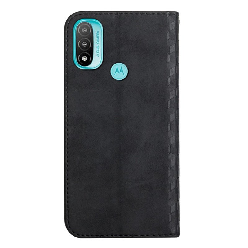 Folio-fodral Moto E40 / E30 / E20 Läderfodral Geo Lädereffekt