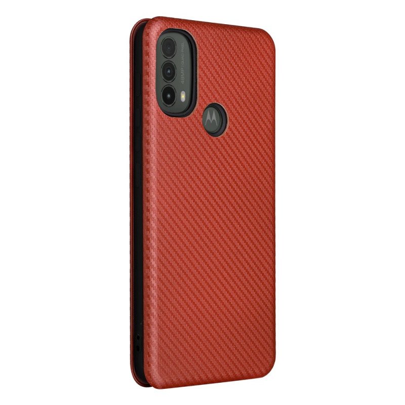 Folio-fodral Moto E40 / E30 / E20 Läderfodral Kolfiber