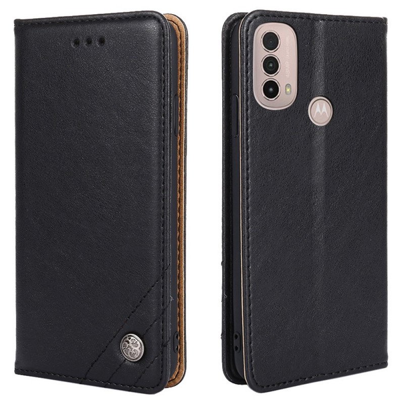 Folio-fodral Moto E40 / E30 / E20 Läderfodral Stil Lädernit