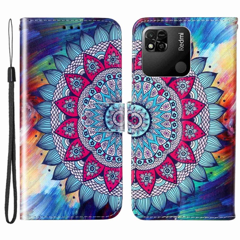 Fodral Xiaomi Redmi 10A Med Kedjar Färgglad Strappy Mandala