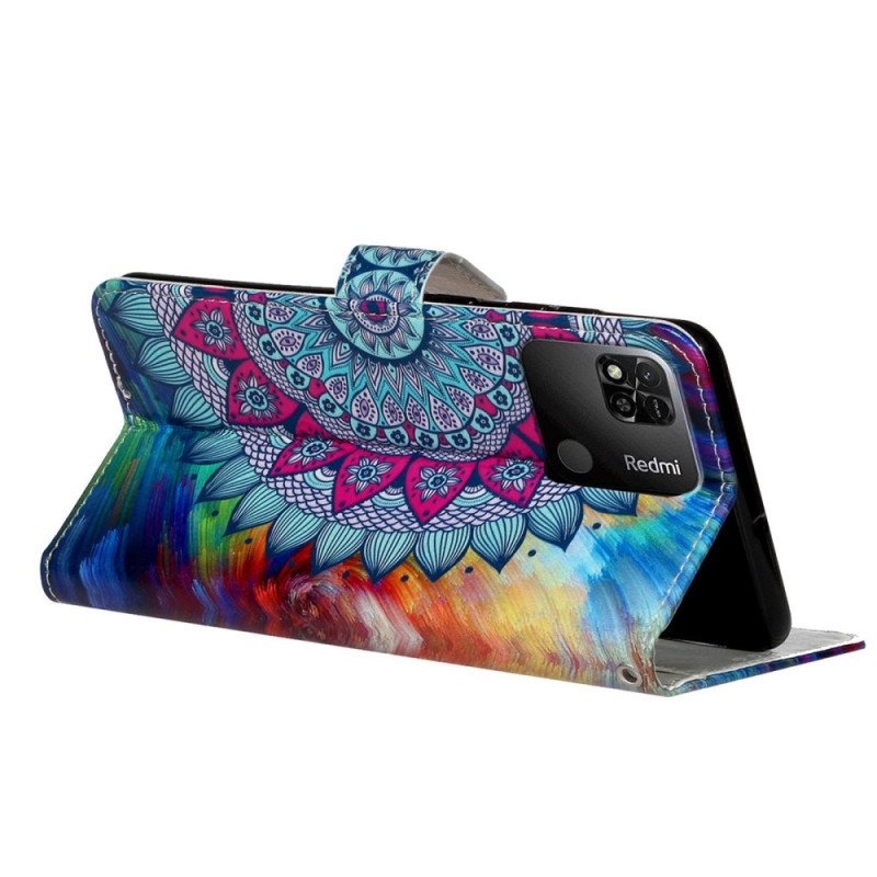 Fodral Xiaomi Redmi 10A Med Kedjar Färgglad Strappy Mandala