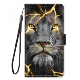 Fodral Xiaomi Redmi 10A Med Kedjar Lanyard Electric Lion