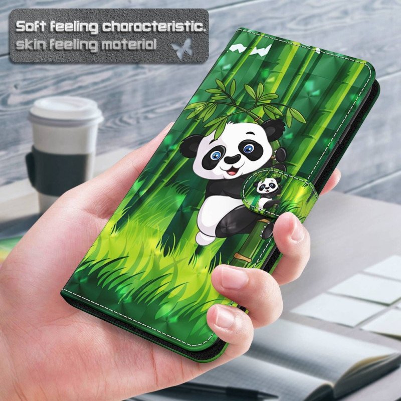 Folio-fodral Xiaomi Redmi 10A Med Kedjar Bambu Panda Med Snodd