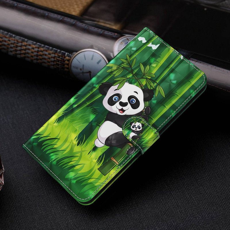 Folio-fodral Xiaomi Redmi 10A Med Kedjar Bambu Panda Med Snodd