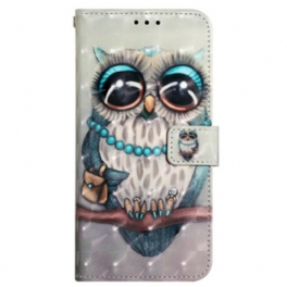 Folio-fodral Xiaomi Redmi 10A Med Kedjar Miss Owl Med Rem