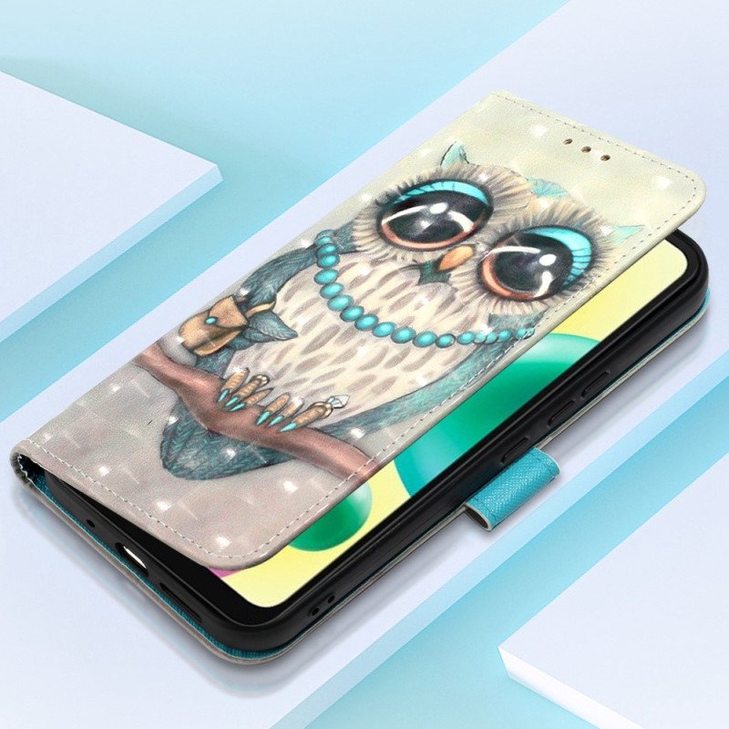 Folio-fodral Xiaomi Redmi 10A Med Kedjar Miss Owl Med Rem