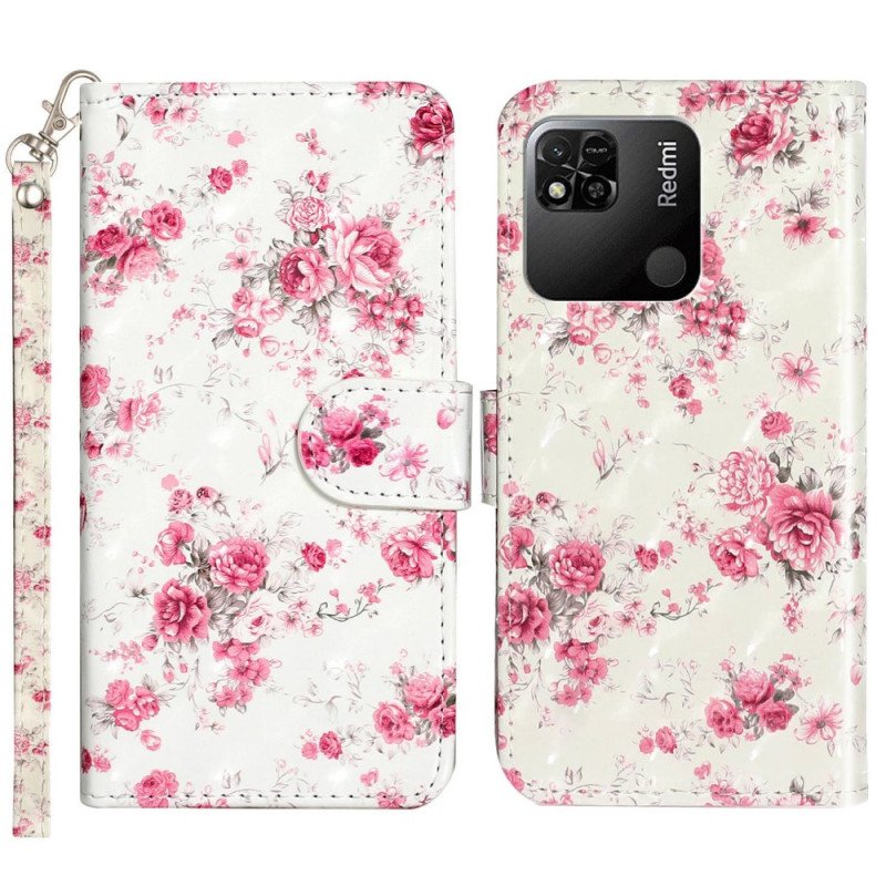 Folio-fodral Xiaomi Redmi 10A Med Kedjar Rem Liberty Flowers