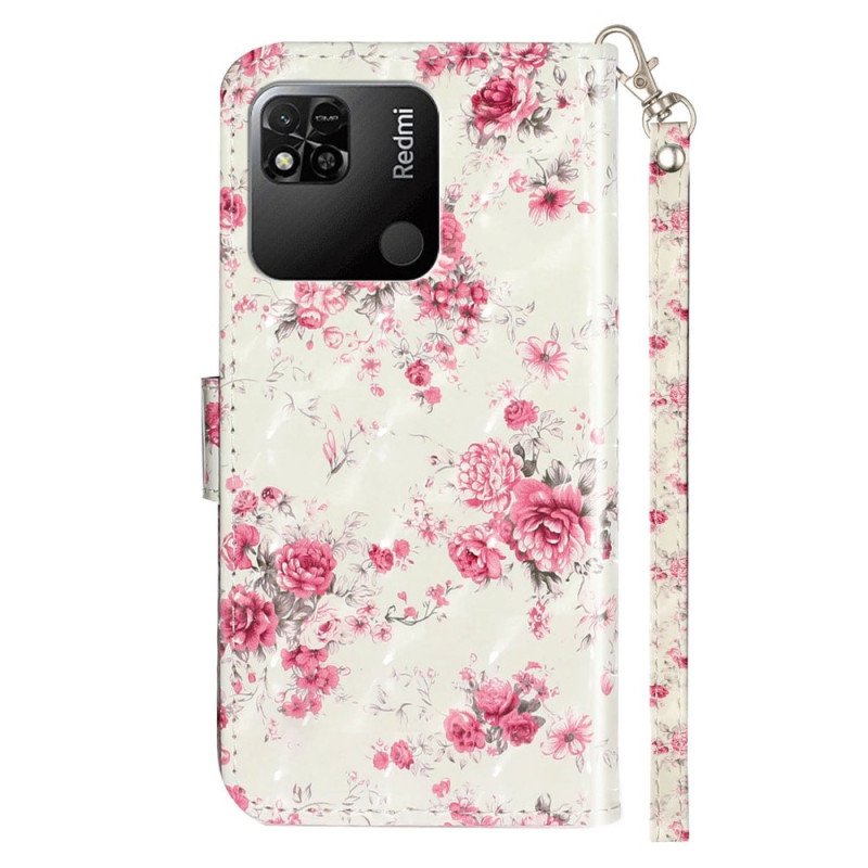 Folio-fodral Xiaomi Redmi 10A Med Kedjar Rem Liberty Flowers