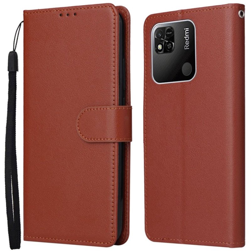 Folio-fodral Xiaomi Redmi 10A Med Kedjar Strappy Classic