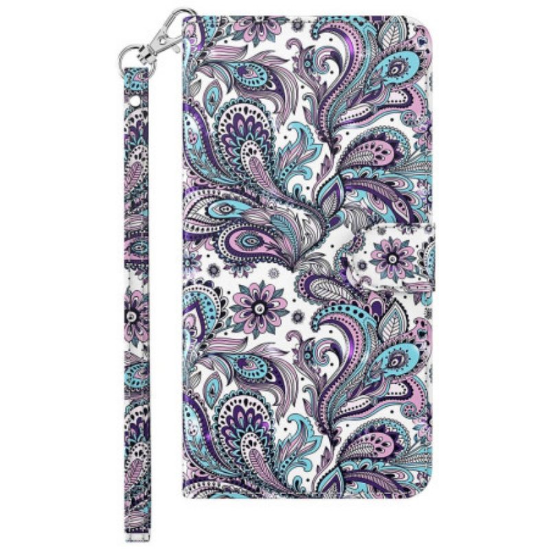 Folio-fodral Xiaomi Redmi 10A Med Kedjar Strappy Paisley Mönster