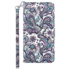 Folio-fodral Xiaomi Redmi 10A Med Kedjar Strappy Paisley Mönster