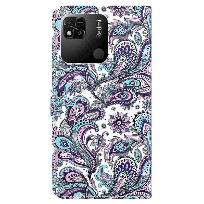 Folio-fodral Xiaomi Redmi 10A Med Kedjar Strappy Paisley Mönster