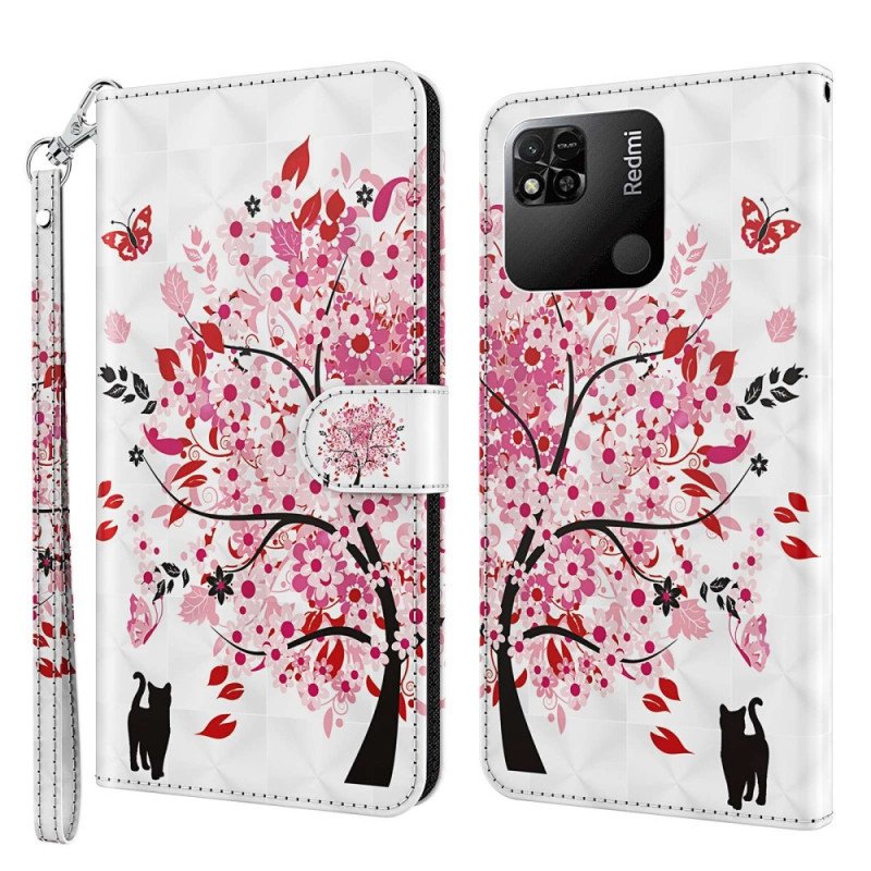 Folio-fodral Xiaomi Redmi 10A Med Kedjar Strappy Rose Tree