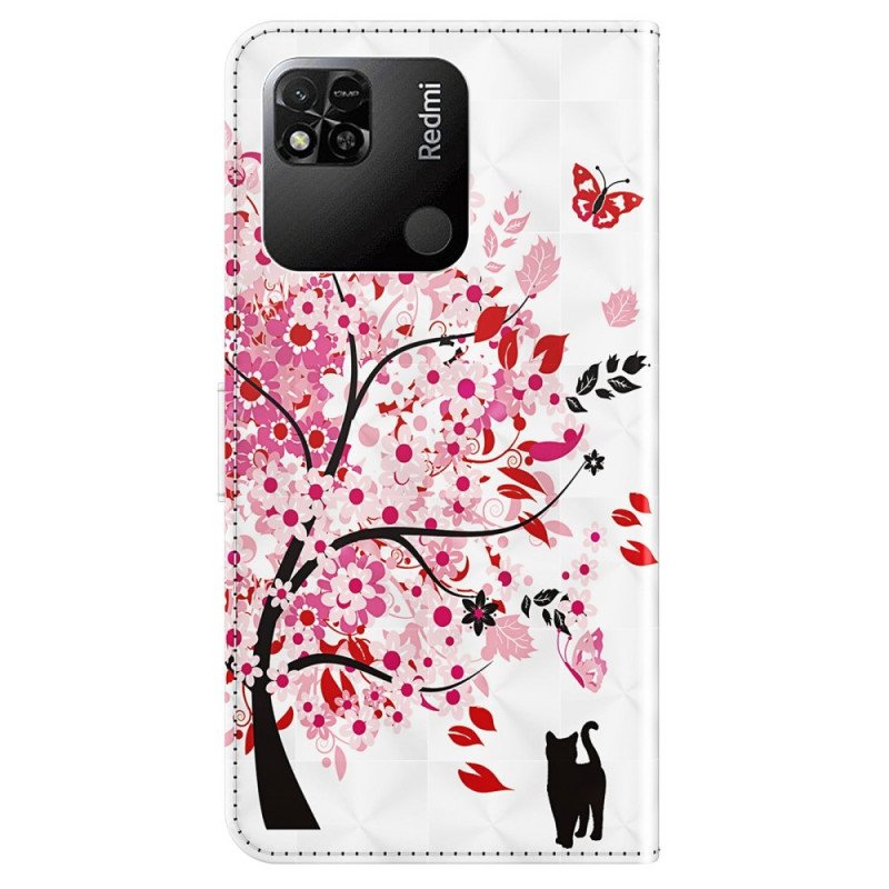 Folio-fodral Xiaomi Redmi 10A Med Kedjar Strappy Rose Tree