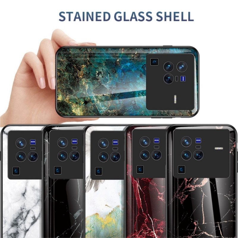 Mobilskal Vivo X80 Pro Marmor Härdat Glas