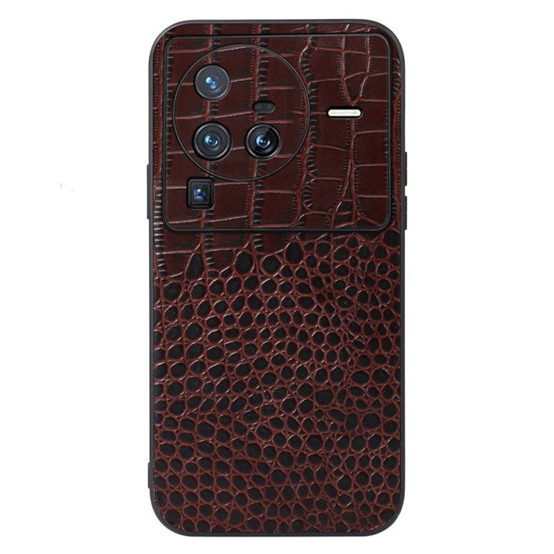 Skal Vivo X80 Pro Äkta Crocodile Texture Läder