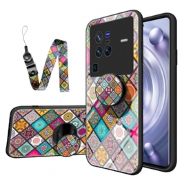 Skal Vivo X80 Pro Patchwork Magnetisk Hållare