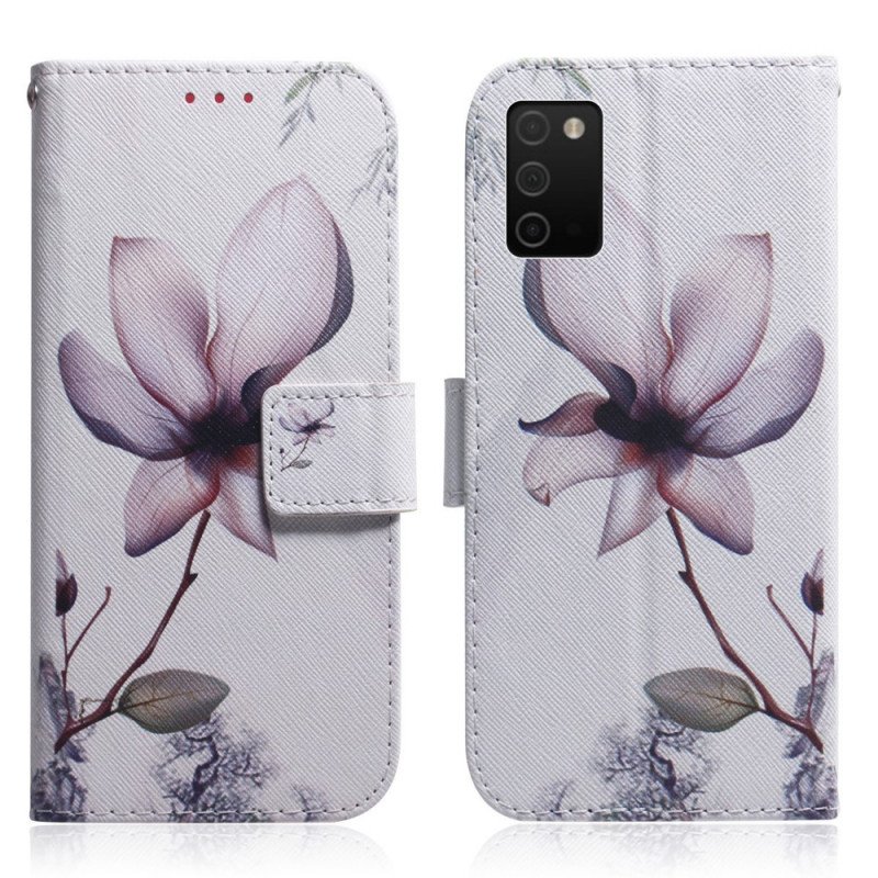 Fodral Samsung Galaxy A03s Blomma Dusty Pink