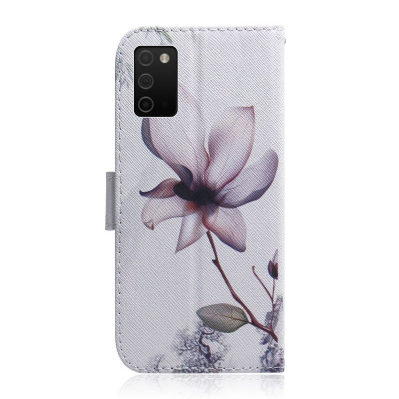 Fodral Samsung Galaxy A03s Blomma Dusty Pink