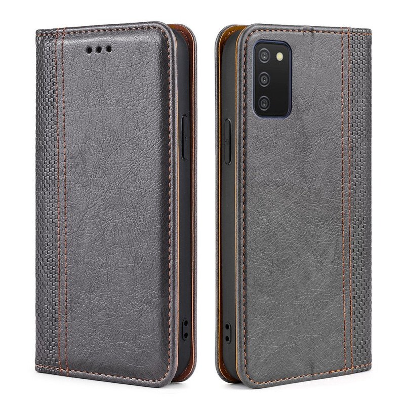 Folio-fodral Samsung Galaxy A03s Läderfodral Vintage Läderstil