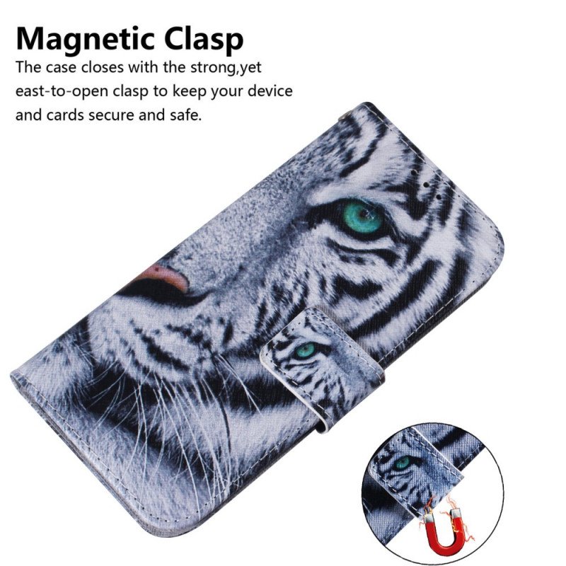 Folio-fodral Samsung Galaxy A03s Tiger Face