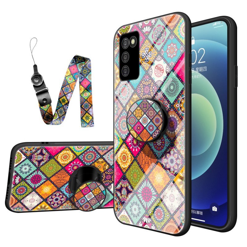 Mobilskal Samsung Galaxy A03s Patchwork Magnetisk Hållare