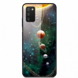 Skal Samsung Galaxy A03s Solsystemet Planet Härdat Glas