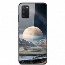 Skal Samsung Galaxy A03s Space Moon Härdat Glas