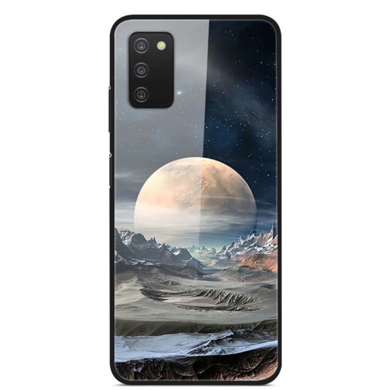 Skal Samsung Galaxy A03s Space Moon Härdat Glas