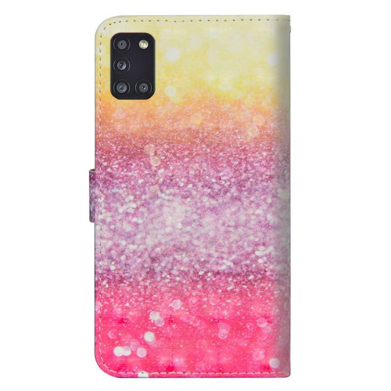 Fodral Samsung Galaxy A31 Magenta Glittergradient