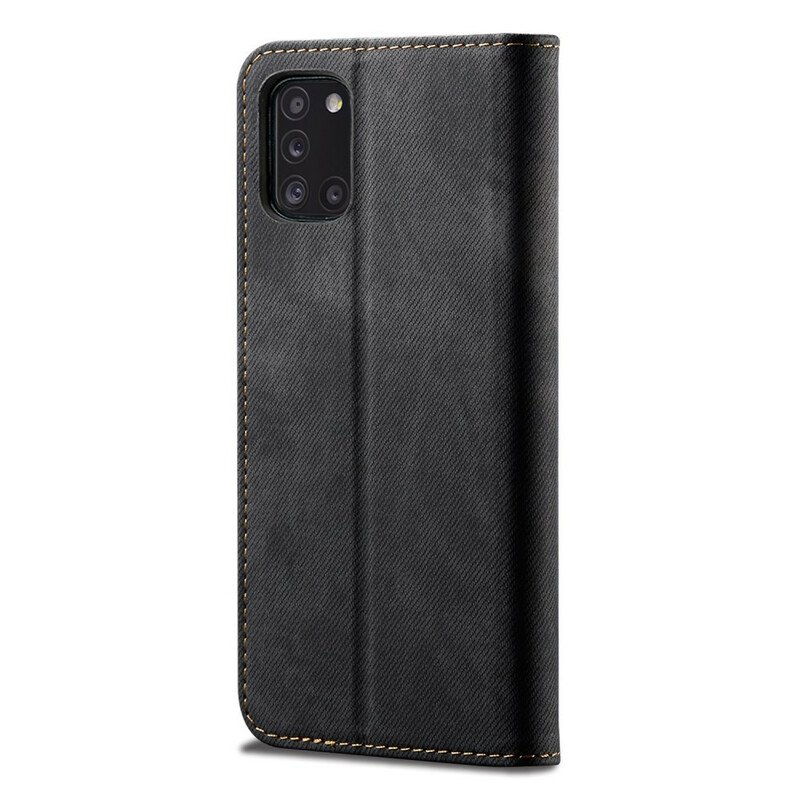 Folio-fodral Samsung Galaxy A31 Läderfodral Denim Tyg