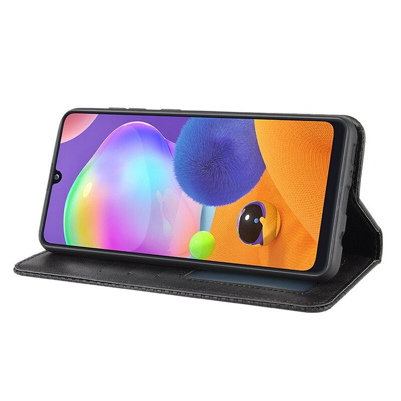 Folio-fodral Samsung Galaxy A31 Läderfodral Stiliserad Vintage Lädereffekt