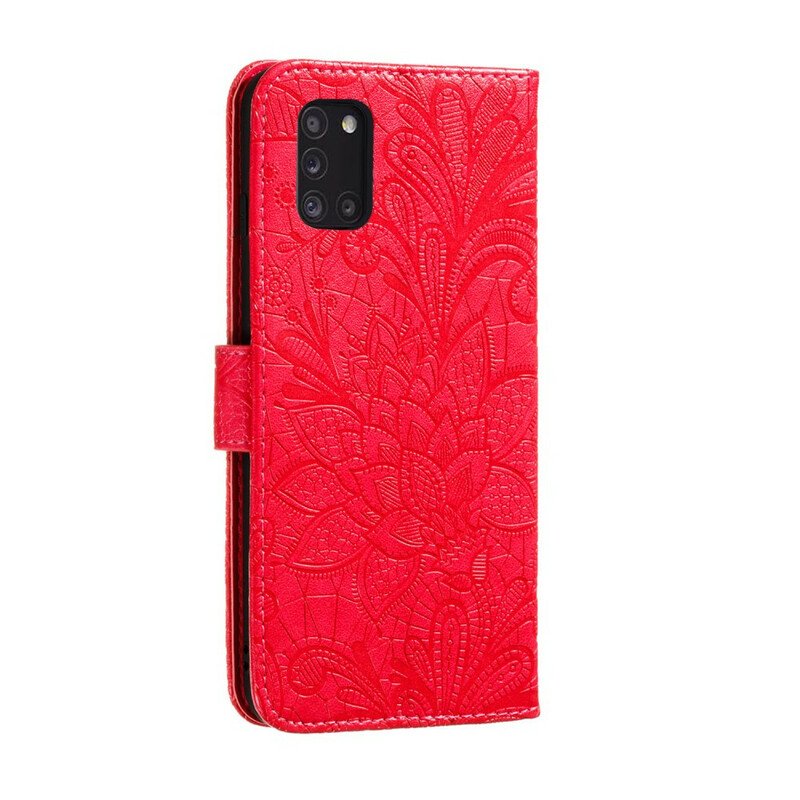 Läderfodral Samsung Galaxy A31 Med Kedjar Rem Tribal Flowers